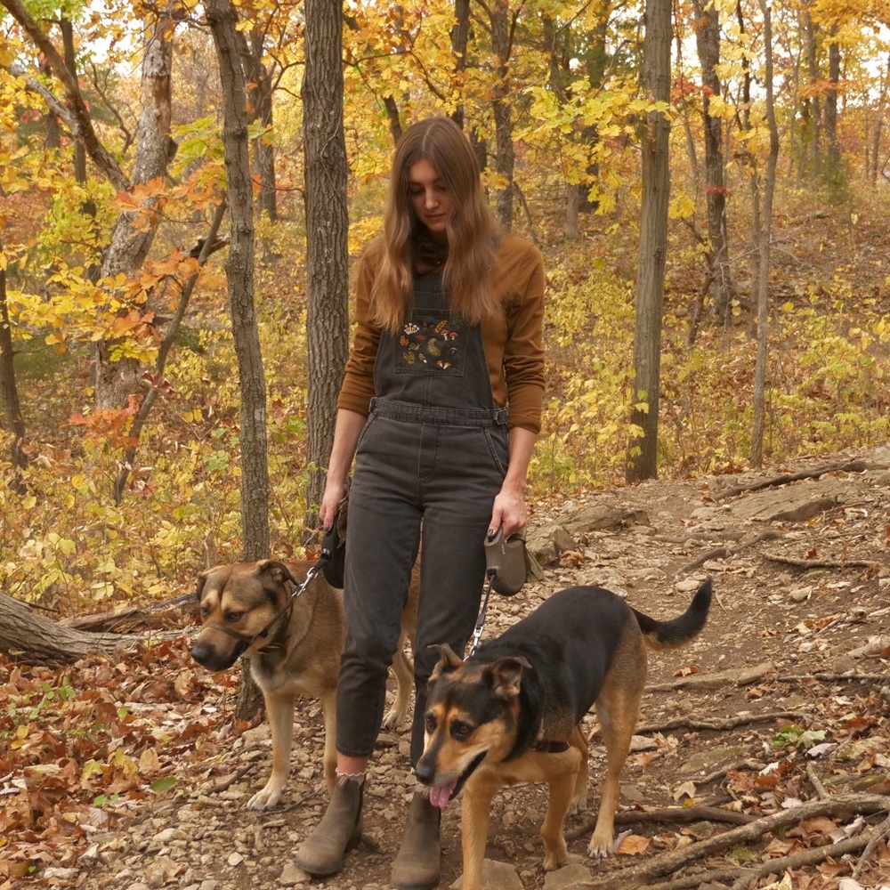 SOLD | Upcycled Hand Embroidered Overalls - Picture 6 of 8